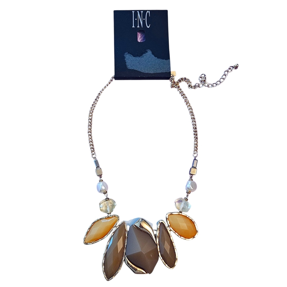 INC International Concepts Large Multi-Stone Boho Statement Necklace NWT